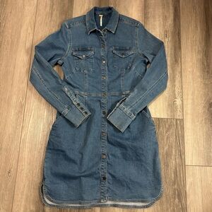 ⭐️Free People⭐️ Denim Long Sleeve Dress